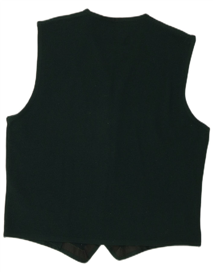 Trussardi muški kardigan pulover bez rukava US 6 srednje zelene merino vune