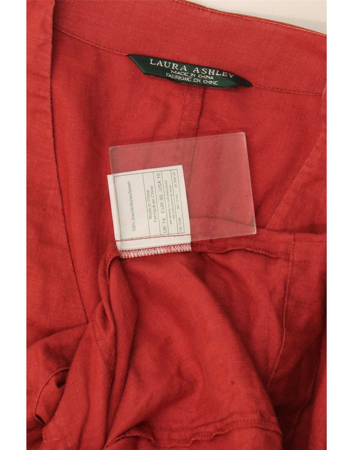 Laura Ashley Ženska jakna s 4 gumba UK 14 Large Red Lan