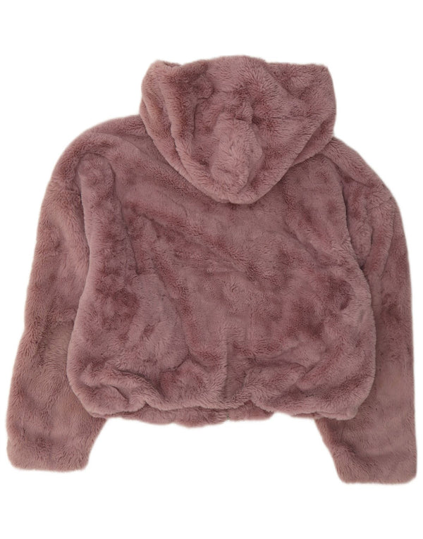Topshop ženska bomber jakna s kapuljačom s medvjedićem UK 14 srednje ružičasta