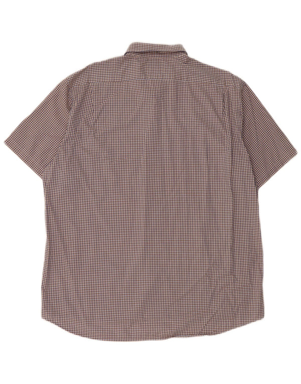 Lacoste muška košulja kratkih rukava, veličina 43 XL, mornarsko plava pamuk od ginghama