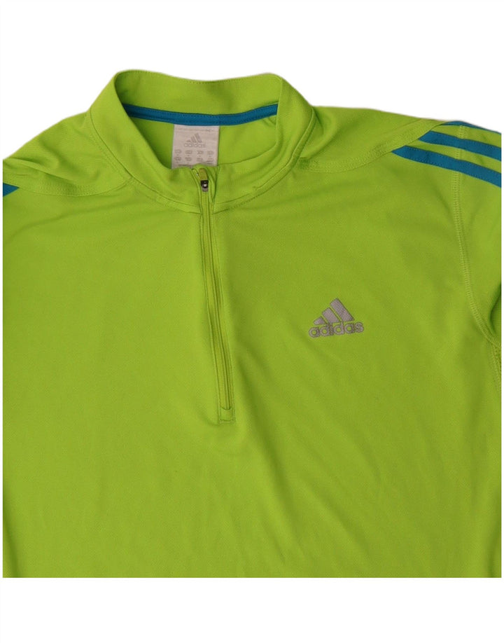ADIDAS muška majica s izrezom i trenirkom, srednji zeleni poliester