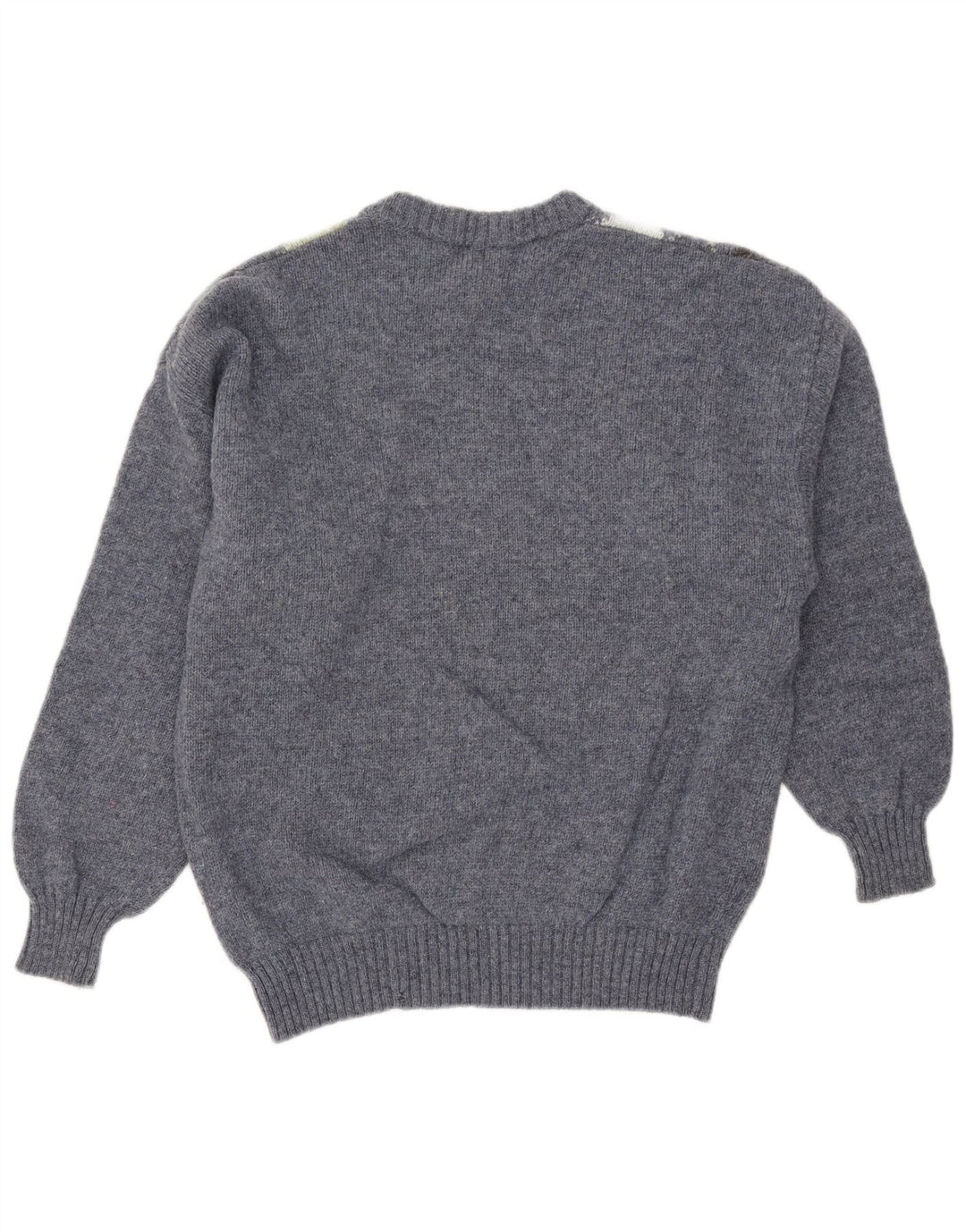 Trussardi muški džemper s okruglim izrezom Srednje plavi Argyle/Diamond Wool
