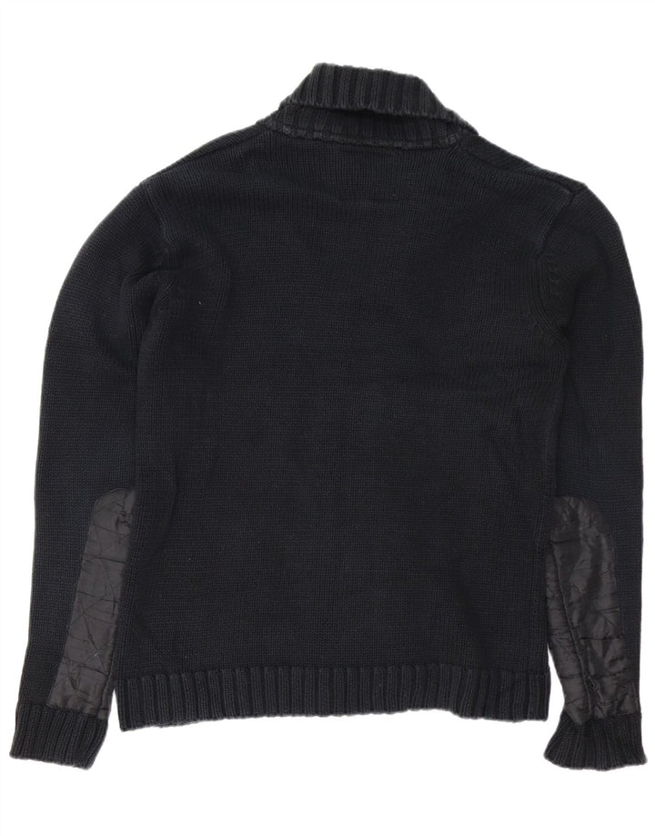 JACK & JONES Muški kardigan pulover Veliki crni pamuk