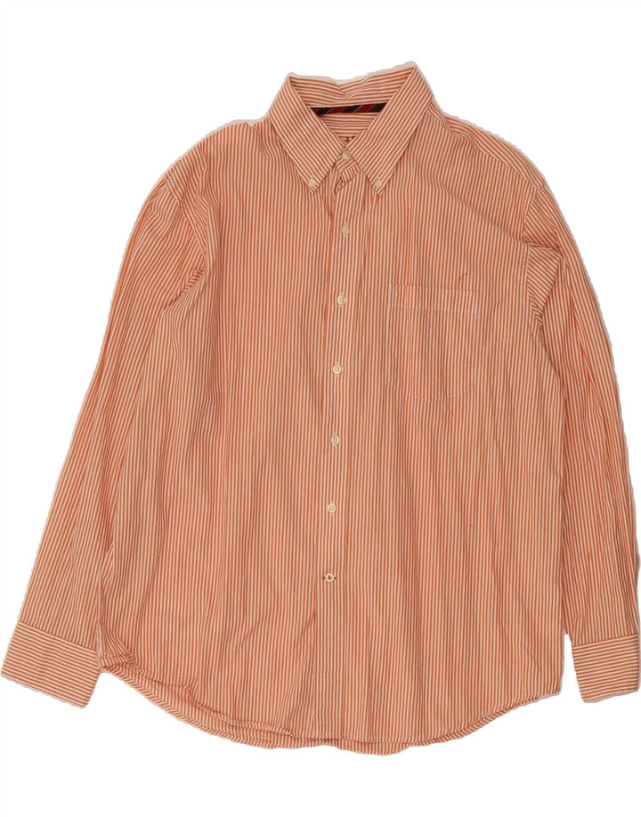 IZOD Mens Grant Fit Shirt Large Orange Pinstripe Vintage Izod and Second-Hand Izod from Messina Hembry 