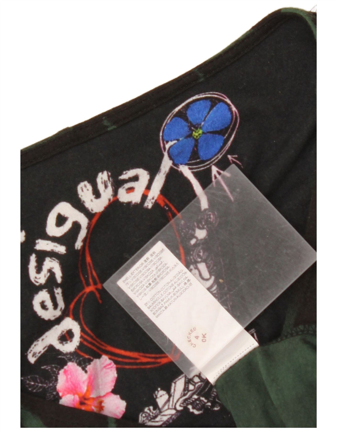 DESIGUAL ženska plašt haljina dugih rukava s grafičkim motivima UK 12 Srednje crna cvjetna