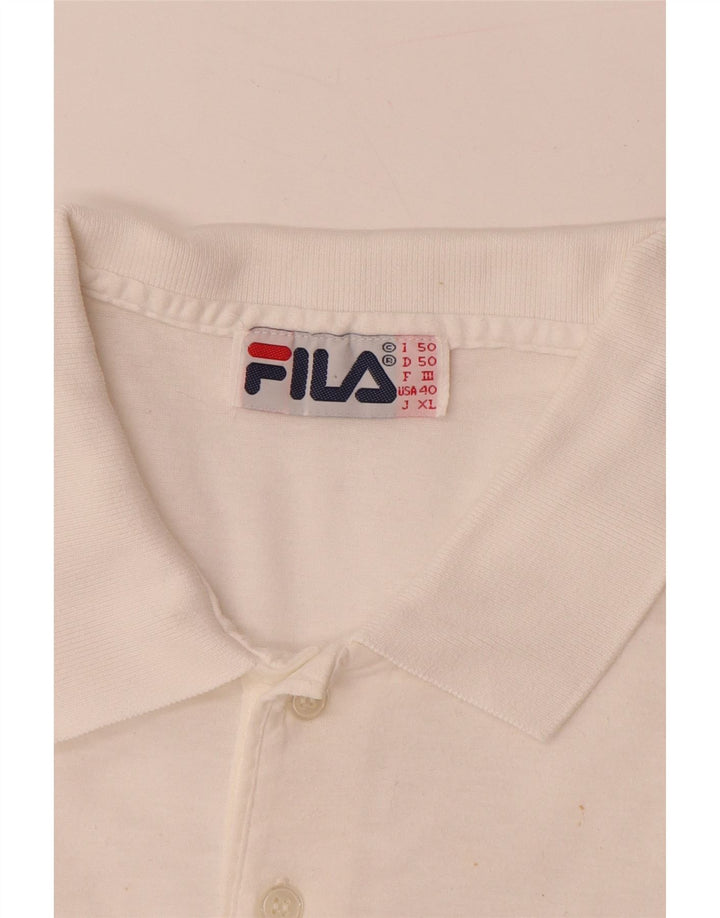 FILA muška grafička polo majica IT 50 pamuk srednje bijele boje