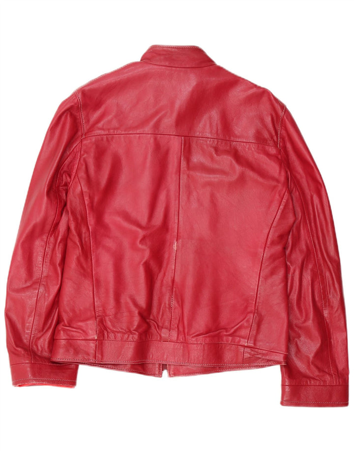 Vintage ženska kožna bomber jakna IT 46 velika crvena