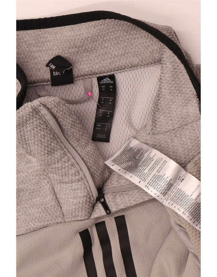 Adidas muška trenirka Climawarm zip izrez i gornji dio srednje sive poliestera