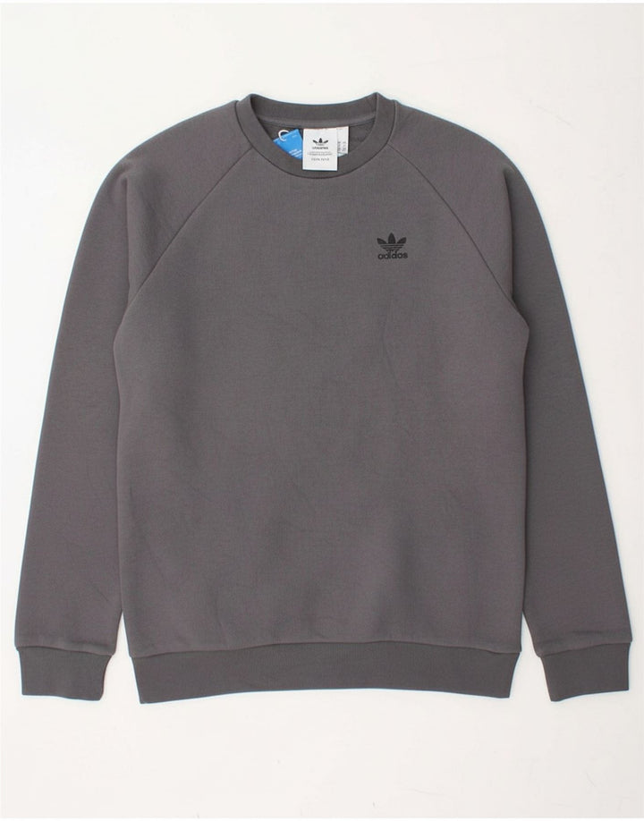 ADIDAS Mens Sweatshirt Jumper Small Grey Cotton