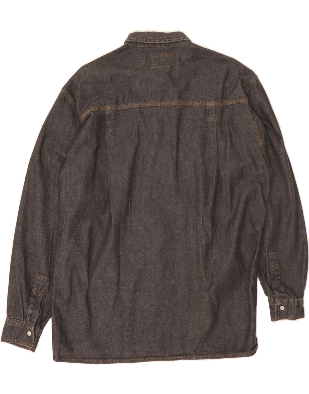 VINTAGE Womens Oversized Denim Shirt UK 14 Medium Grey Vintage Vintage and Second-Hand Vintage from Messina Hembry 