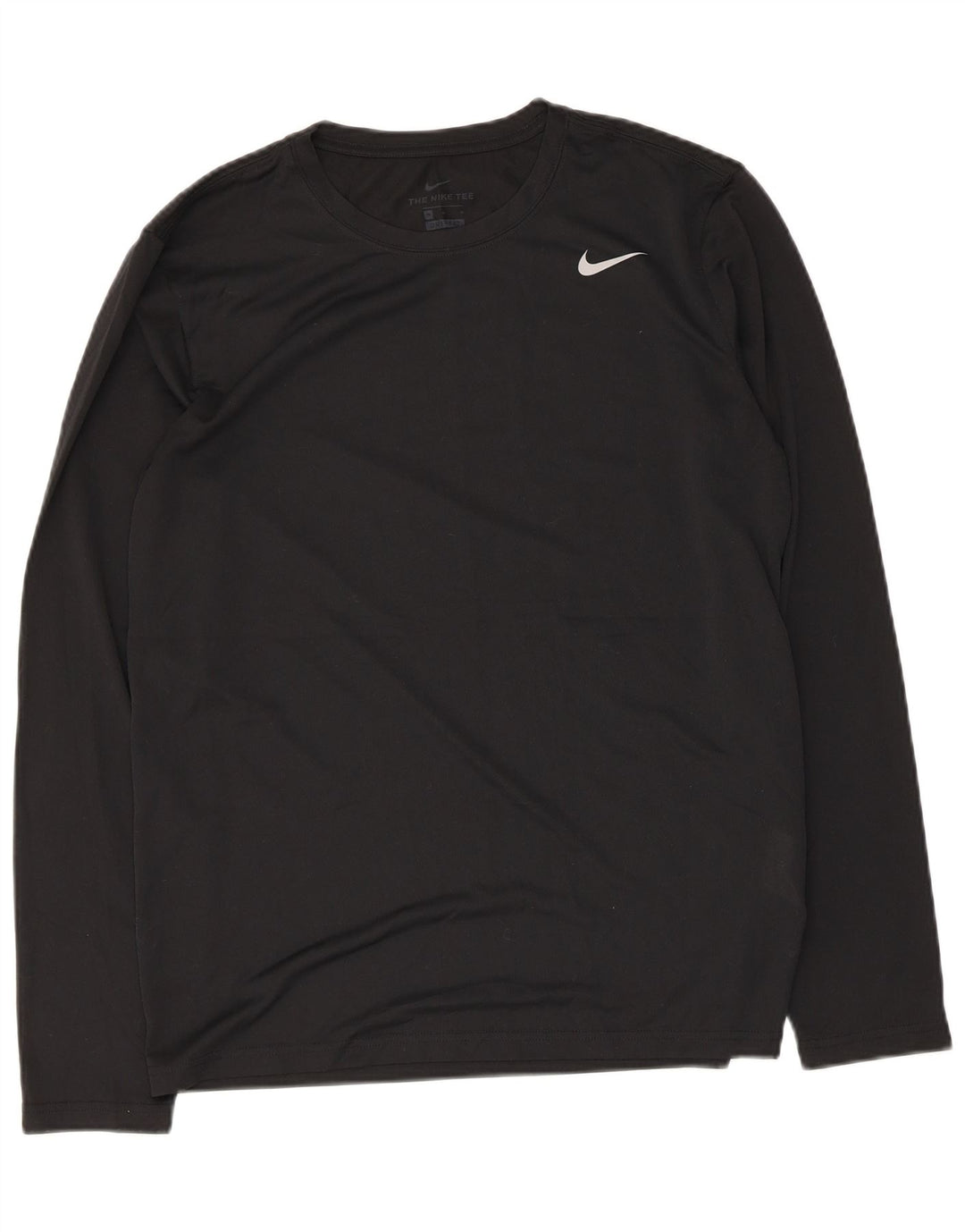 Nike muška Dri Fit majica dugih rukava srednje crne boje od poliestera
