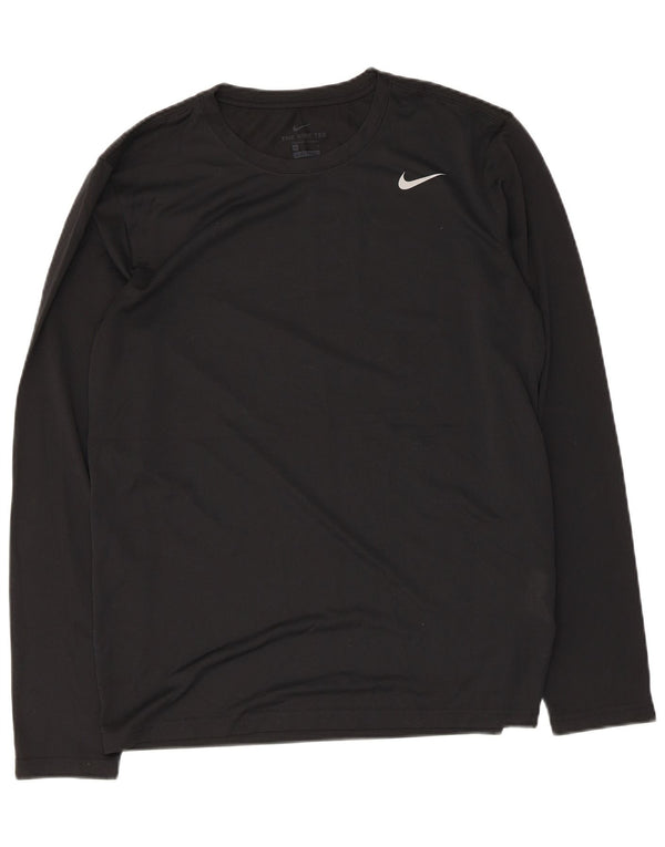 Nike muška Dri Fit majica dugih rukava srednje crne boje od poliestera