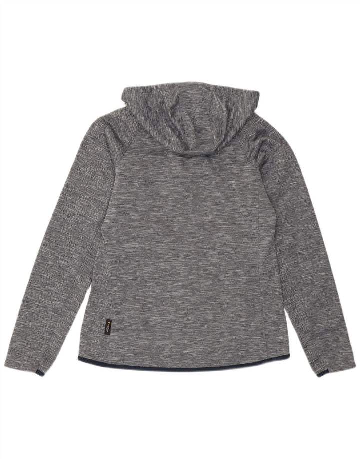 Jack Wolfskin ženski pulover s kapuljačom na patentni zatvarač UK 12 srednje sivi pjegavi poliester