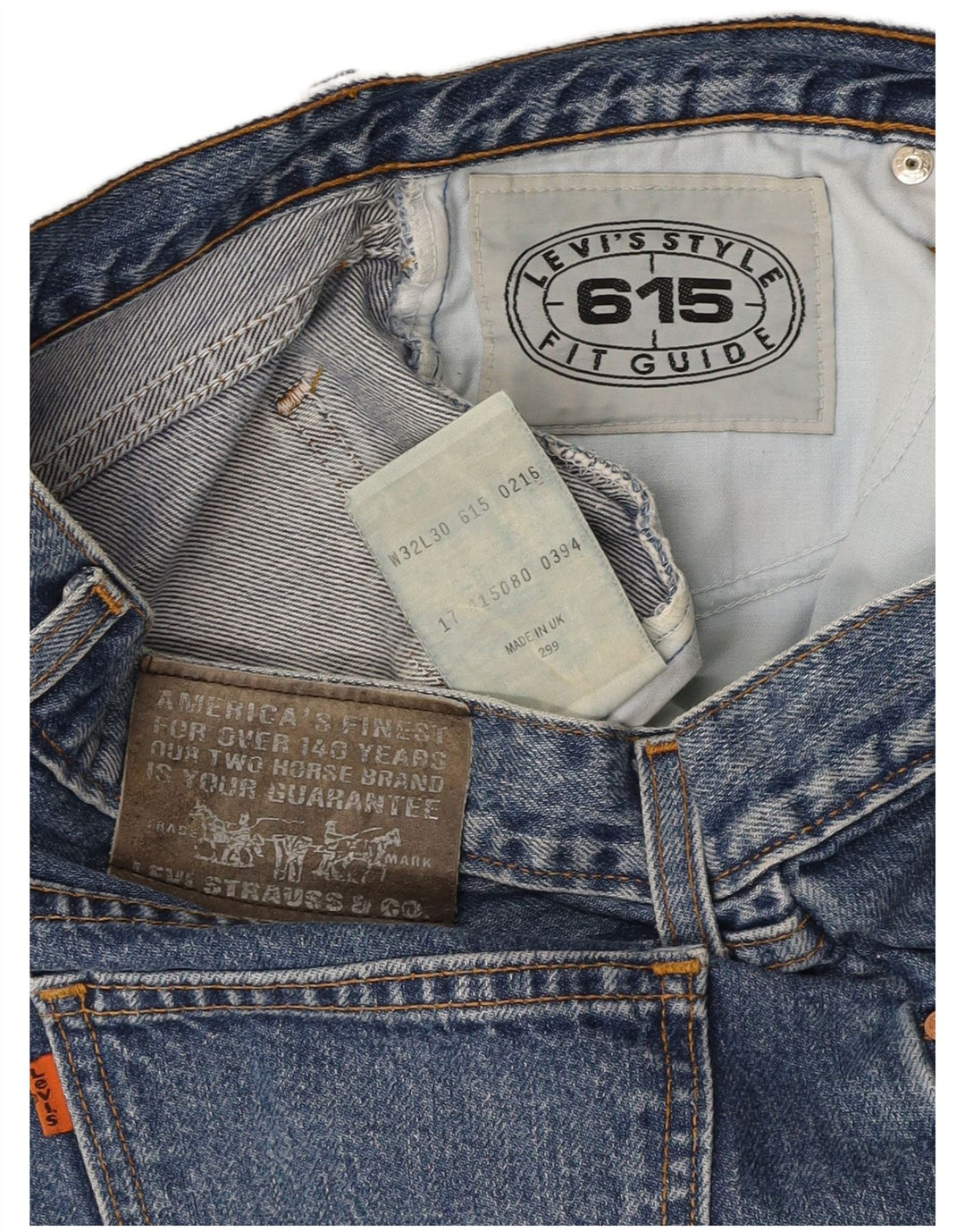 LEVI'S muške 615 ravne traperice W32 L30 plavi pamuk
