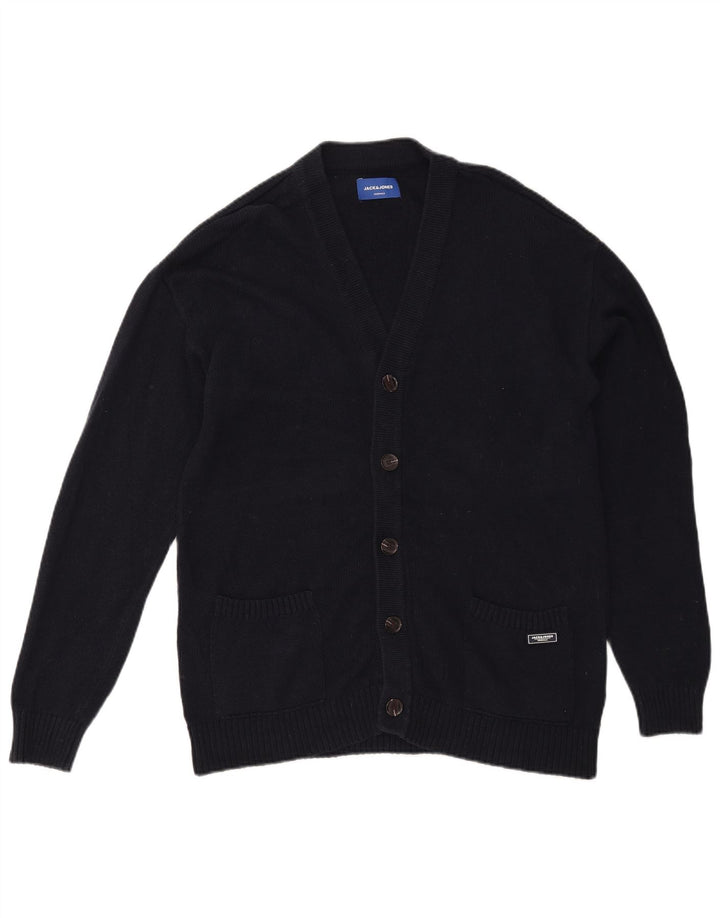 Jack & Jones muški kardigan pulover srednje tamnoplave boje pamuka