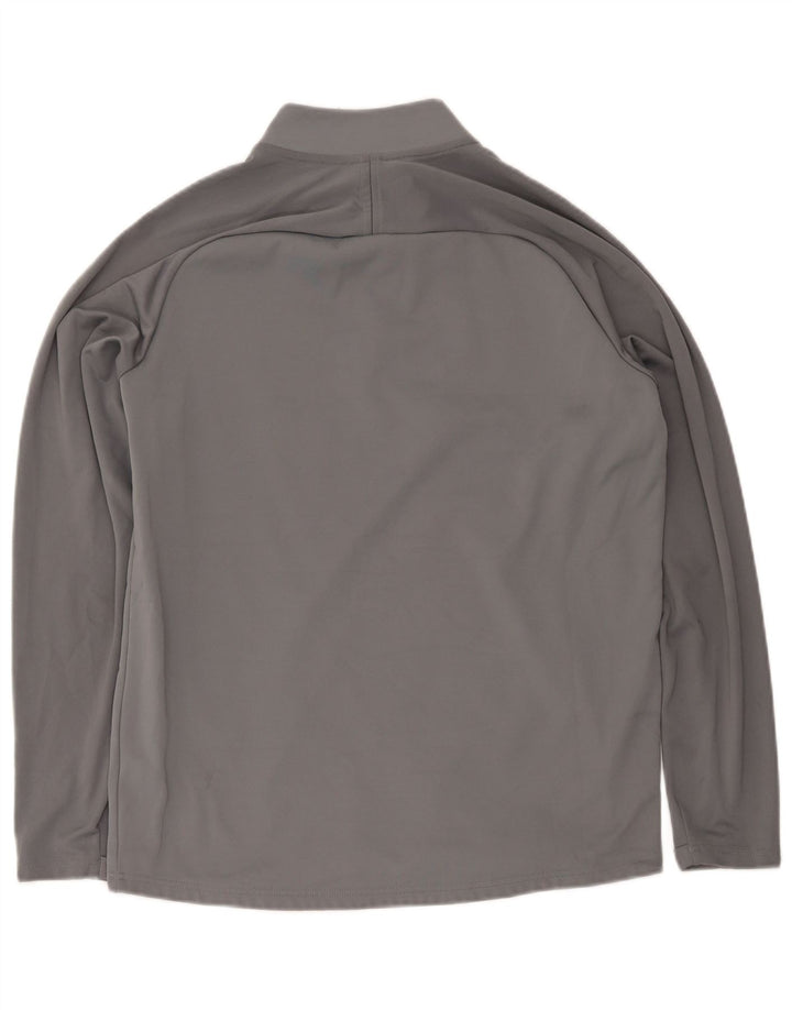 Nike Dri Fit majica s izrezom na patent i gornji dio velike sive boje