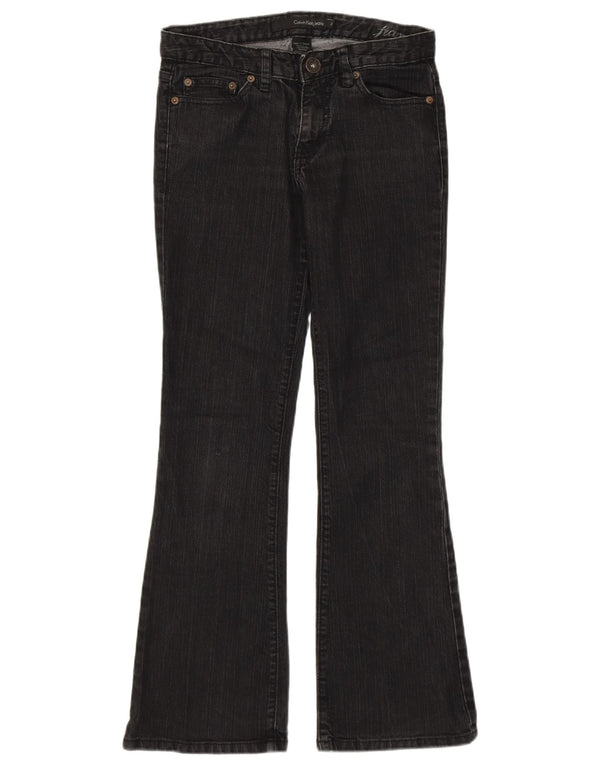 CALVIN KLEIN Ženske lepršave traperice US 2 XS W26 L28 crni pamuk