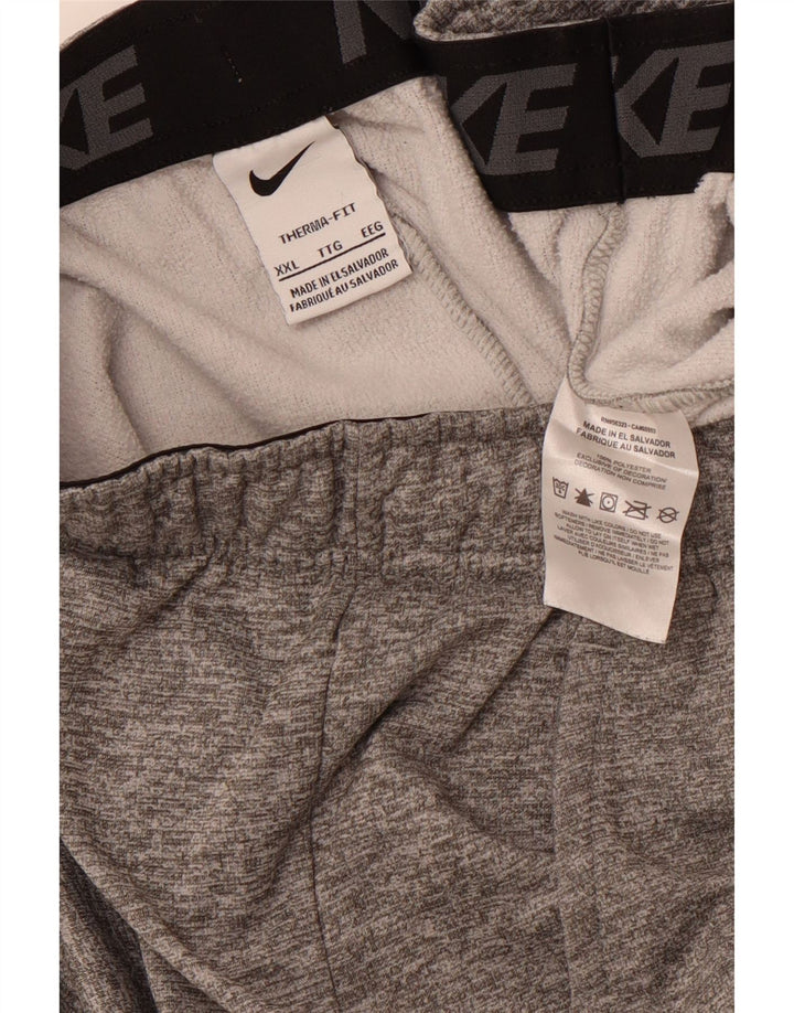 NIKE Muške Therma-Fit Graphic Trenirke Hlače Joggers 2XL Grey Flected