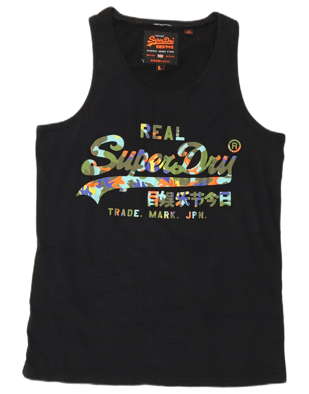 Superdry muški grafički prsluk Veliki crni pamuk