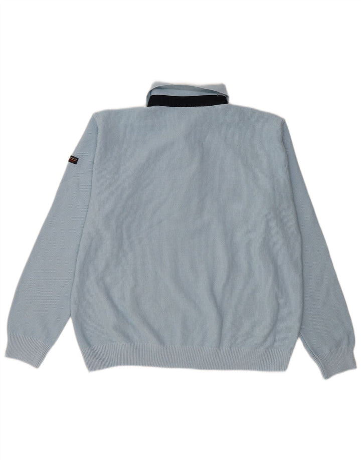 Green Coast muški džemper s polo ovratnikom IT 50 Srednje plavi