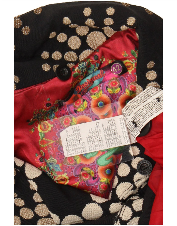 DESIGUAL ženski kaput EU 42 veliki crni geometrijski akril