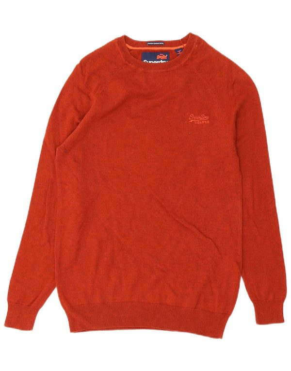 Superdry muški džemper s veznim izrezom Mali narančasti pamuk
