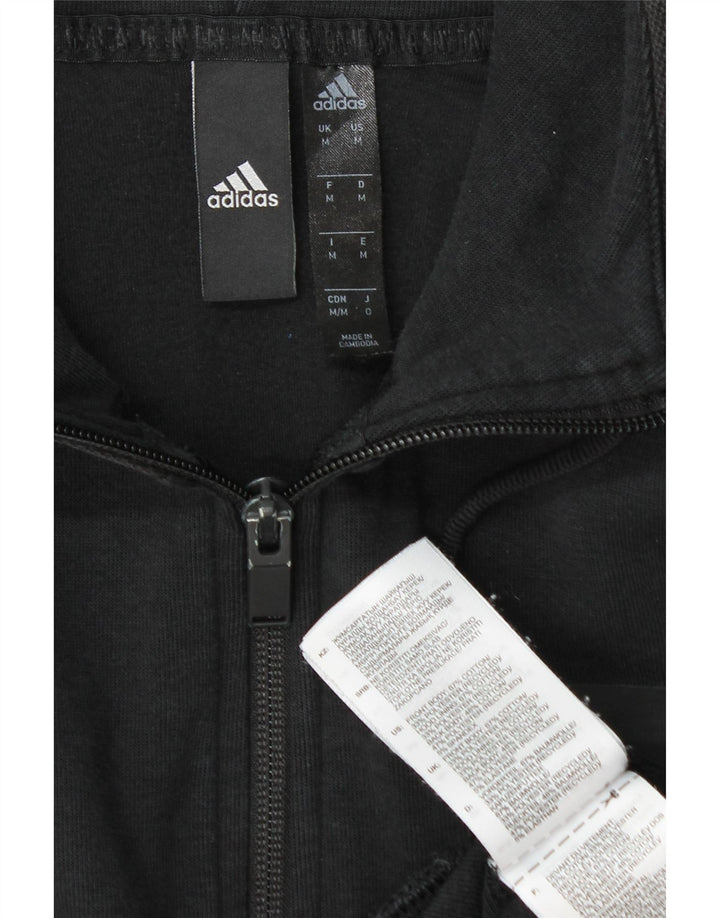 Adidas muški pulover s kapuljačom na patentni zatvarač Srednje crni pamuk