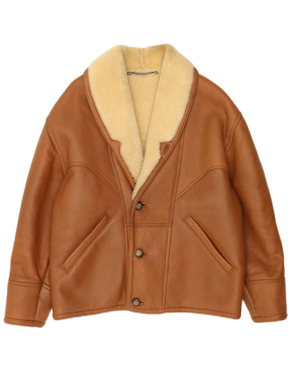 Vintage muška jakna s ovčicama IT 50 Large Brown Shearling