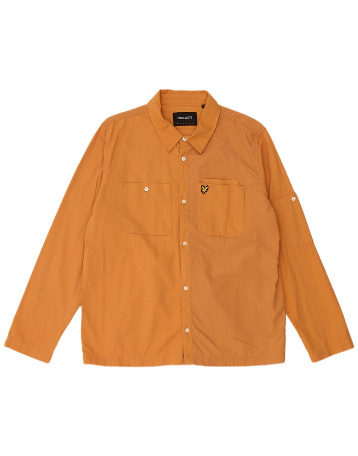LYLE & SCOTT Mens Shirt Large Orange Cotton