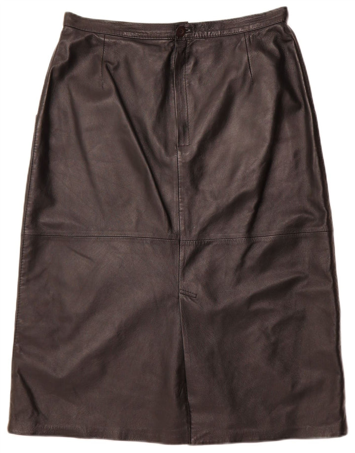 VINTAGE ženska kožna suknja IT 44 srednje W32 crna