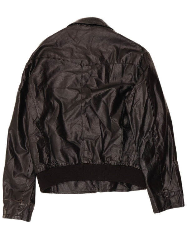 Vintage muška kožna jakna UK 42 XL crna koža