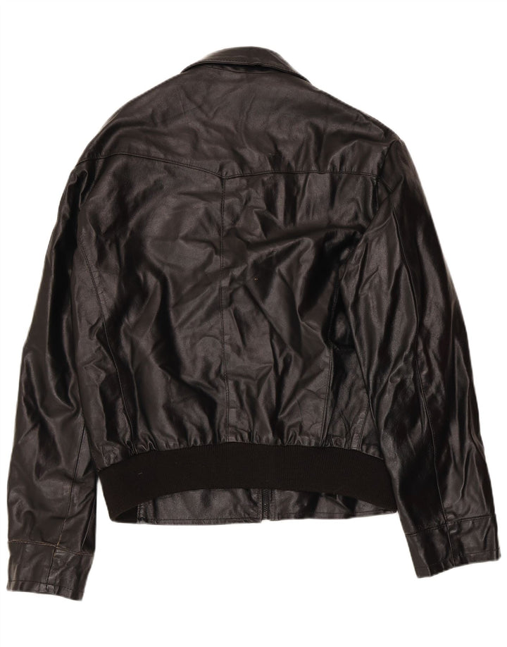 Vintage muška kožna jakna UK 42 XL crna koža