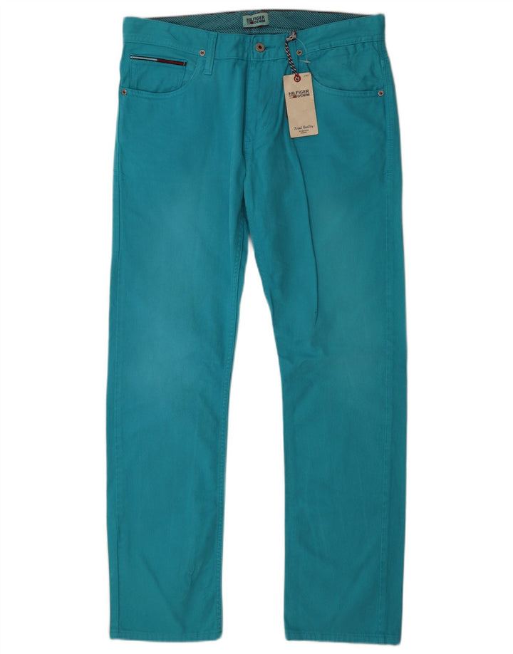 TOMMY HILFIGER Muške ravne traperice W33 L32 Tirkizni pamuk