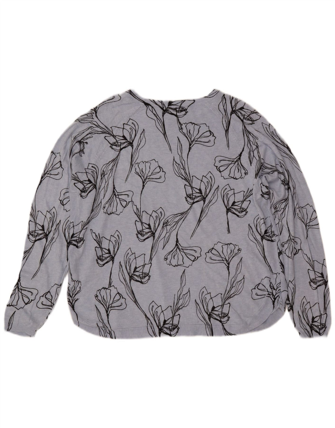 MARKS & SPENCER Ženski džemper s morskim izrezom UK 18 XL Plavi cvjetni