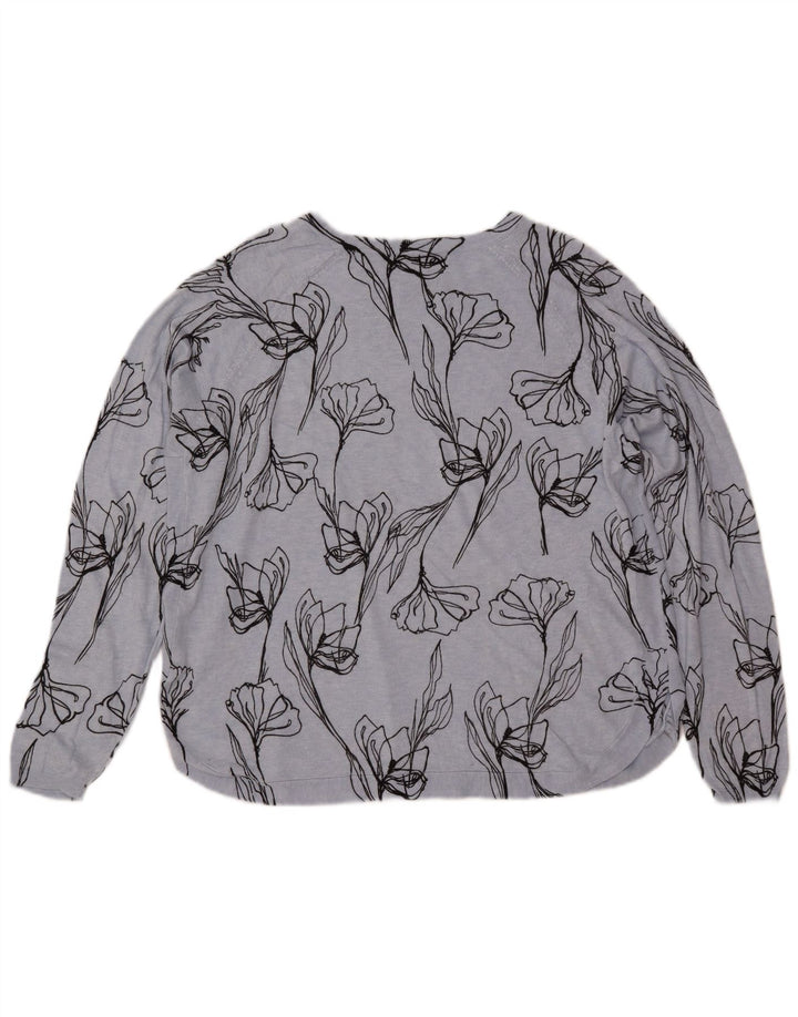 MARKS & SPENCER Ženski džemper s morskim izrezom UK 18 XL Plavi cvjetni