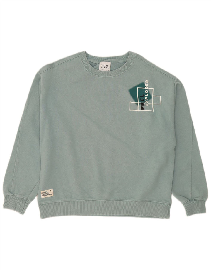 Zara Boys Graphic Sweatshirt Džemper 13-14 godina plavi pamuk