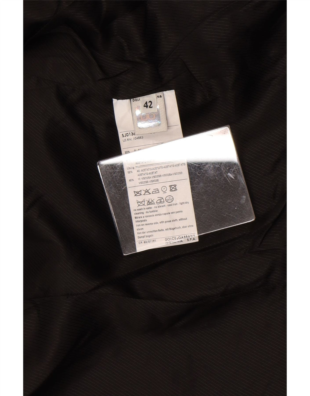 Ženska jakna s 2 gumba Dolce & Gabbana IT 42 srednji crni poliester