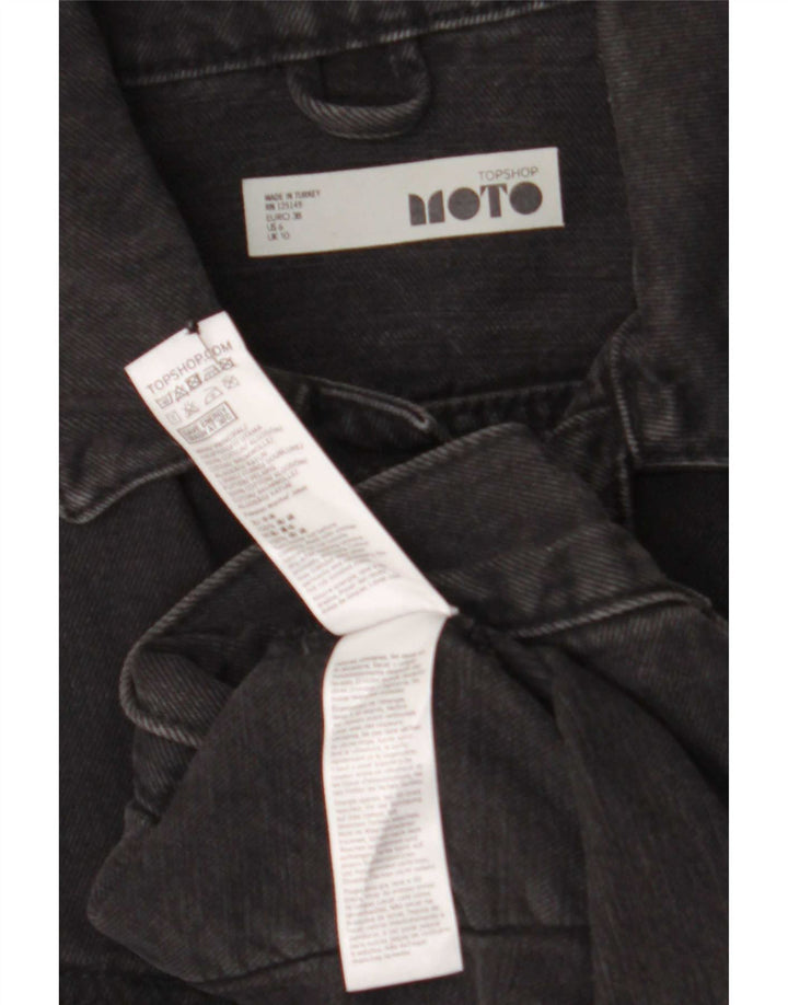 Topshop ženska prevelika traper jakna UK 10 Small Black Cotton