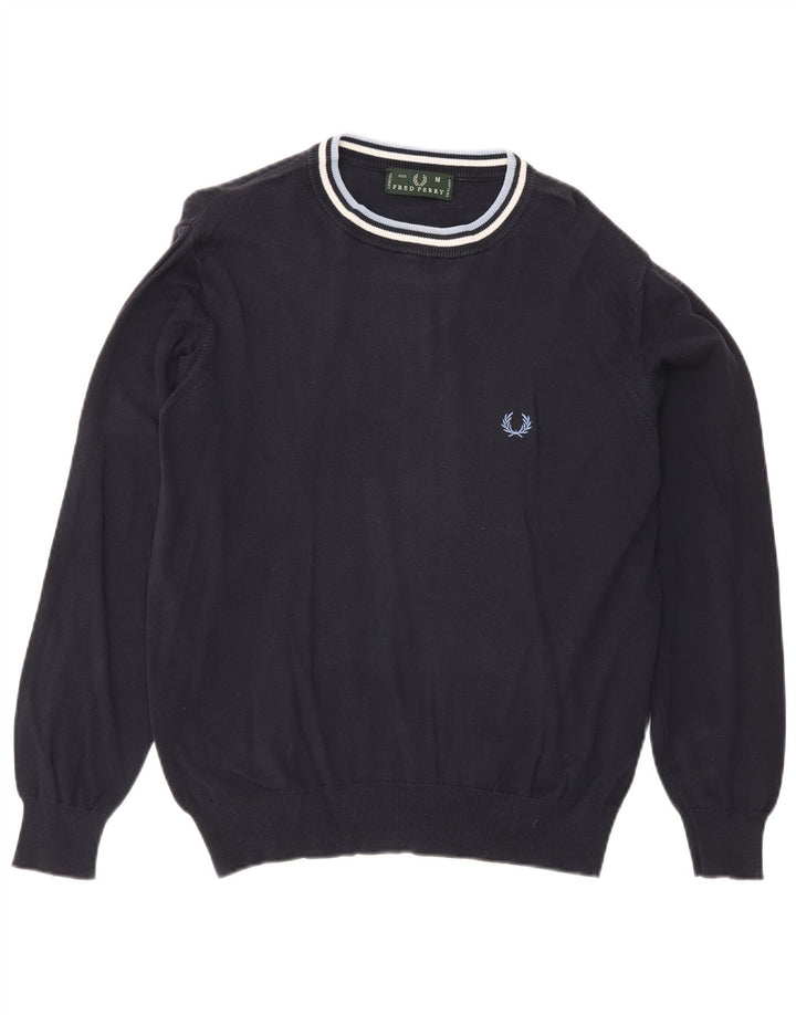 Fred Perry muški džemper s okruglim izrezom Srednji pamuk na tamnoplave pruge