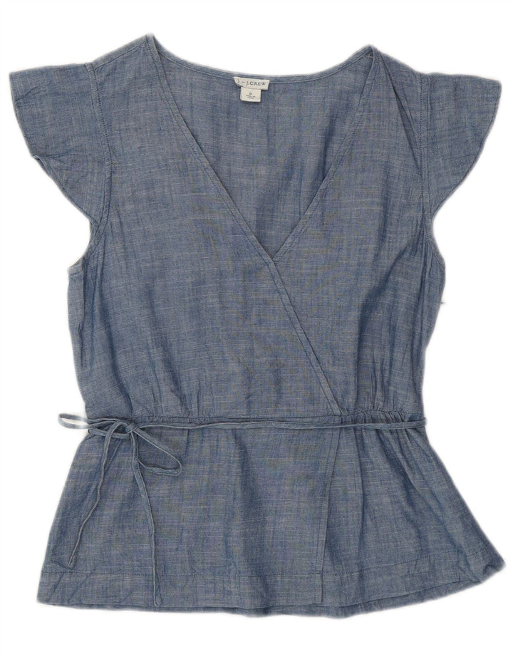 J. CREW Ženska bluza Top US 0 XS plavi pamuk
