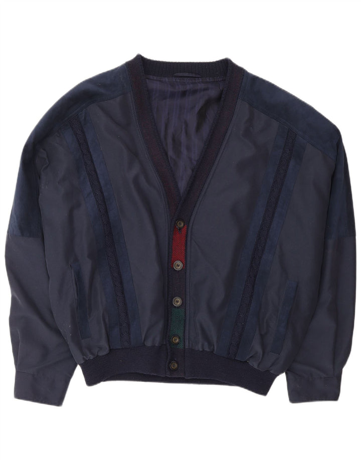 VINTAGE muška bomber jakna UK 42 XL tamnoplavi poliester