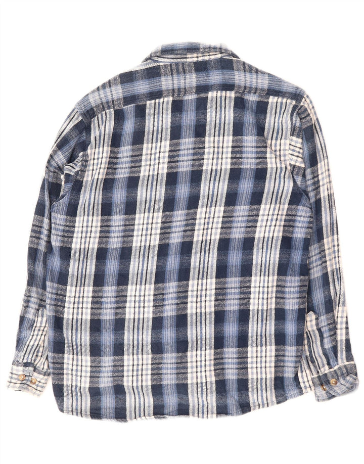 VINTAGE muška flanelska košulja, veliki plavi karirani pamuk