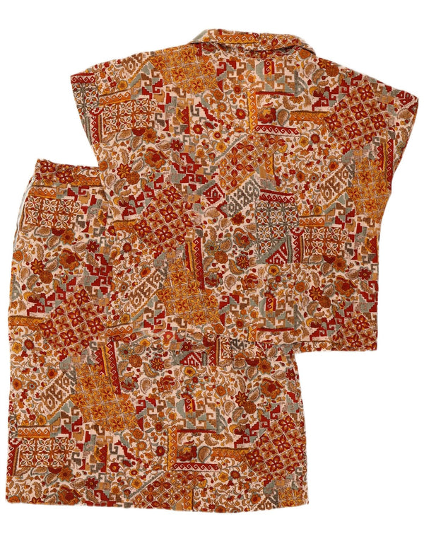 Vintage ženski dvodijelni komplet suknji UK 16 Large W34 Smeđi cvjetni