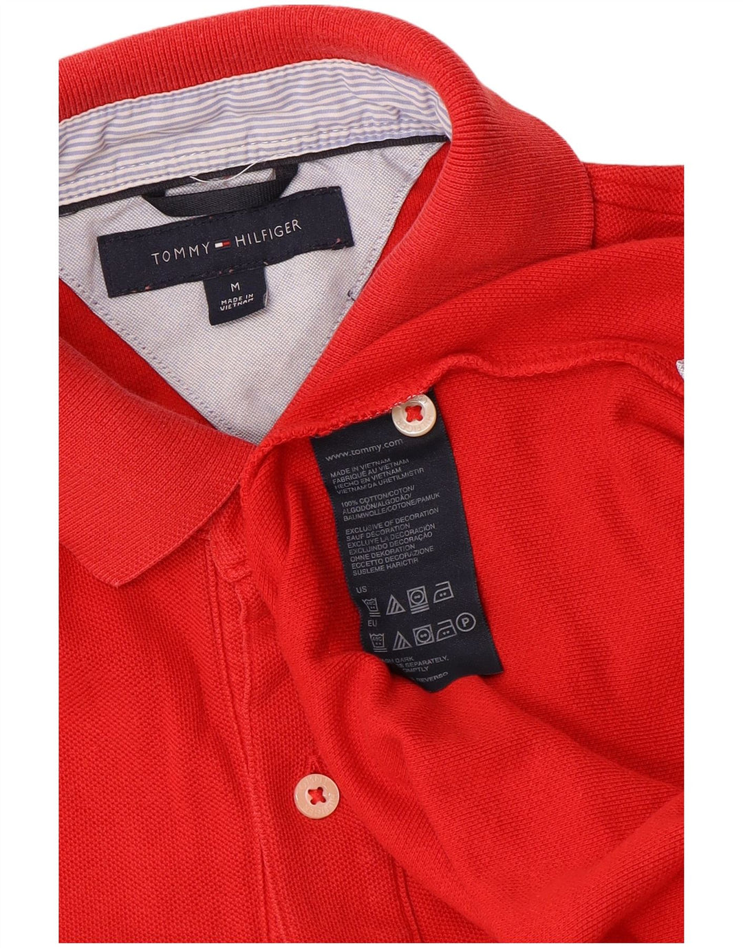 TOMMY HILFIGER Muška polo majica srednje crvene boje od pamuka