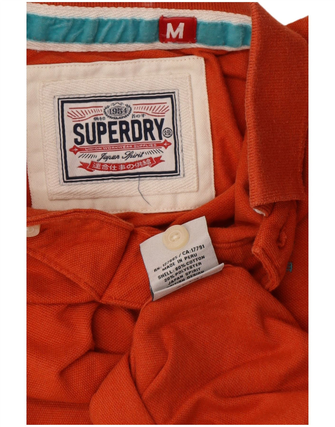 SUPERDRY muška visoka polo majica srednje narančaste pamučne boje
