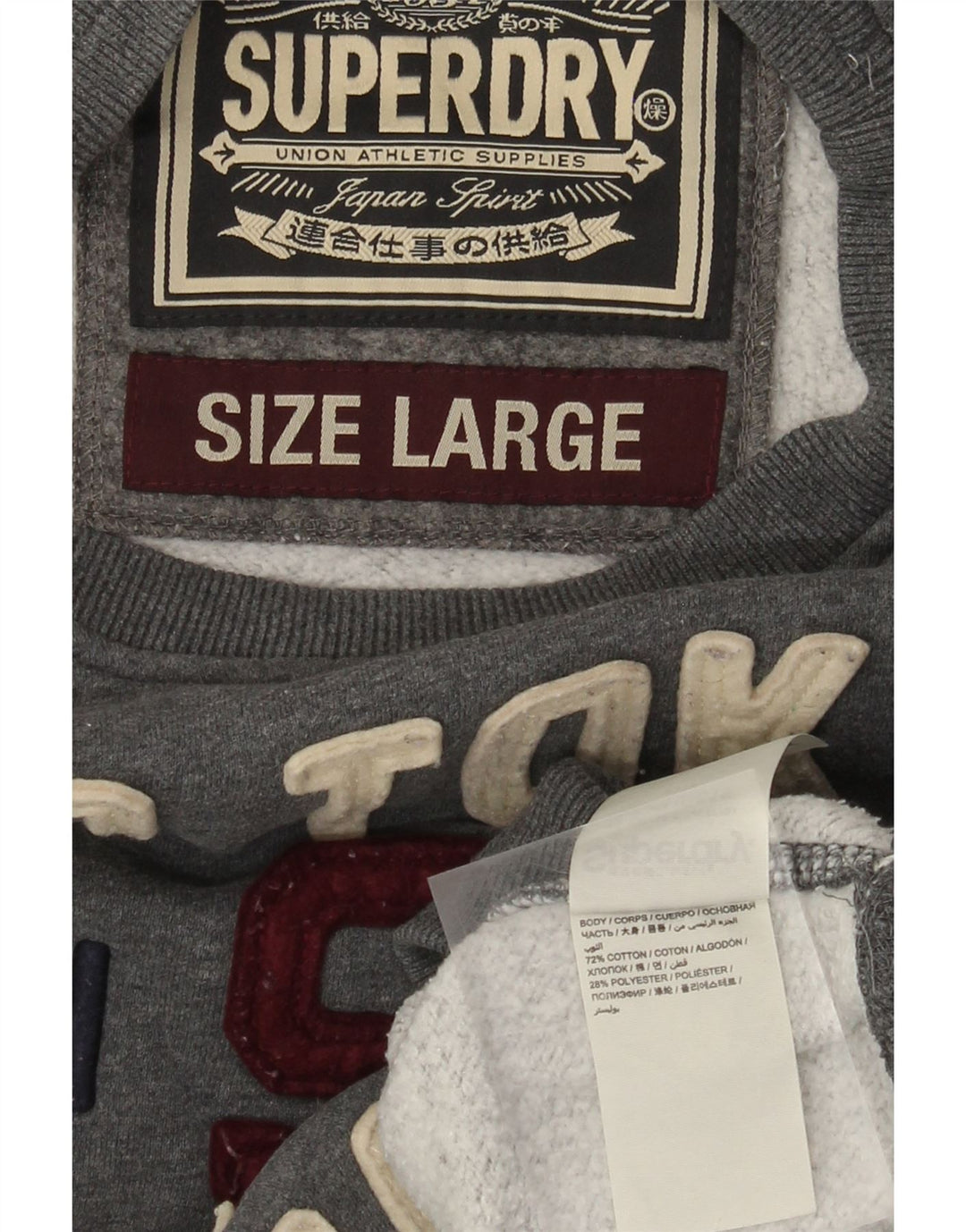 Superdry muška trenirka s grafičkim motivima, veliki sivi pamuk