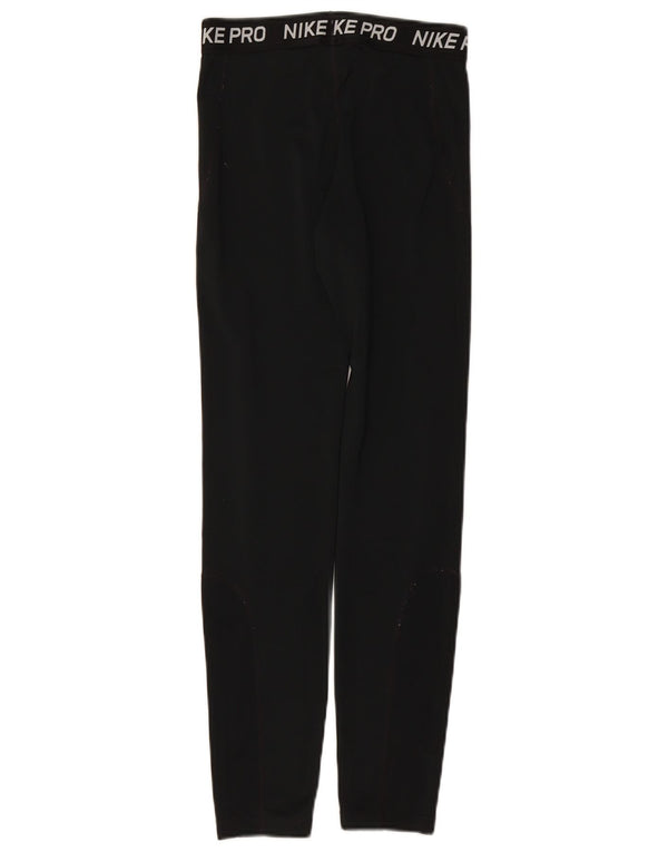 NIKE Girls Dri Fit Graphic Leggings 13-14 Years XL Black Poliester