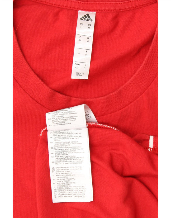 ADIDAS Mens T-Shirt Top Medium Red Cotton Vintage Adidas and Second-Hand Adidas from Messina Hembry 