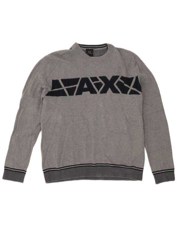 Armani Exchange ženski džemper s okruglim izrezom UK 18 XL siva boja