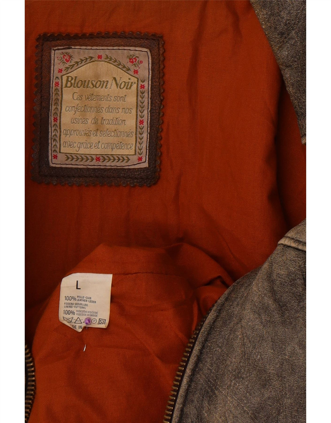 Vintage muška kožna jakna UK 40 velika siva koža